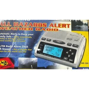 MIDLAND WR-300 AM/FM Alert Weather Radio, Alarm Clock, NOAA Public Hazards Alert
